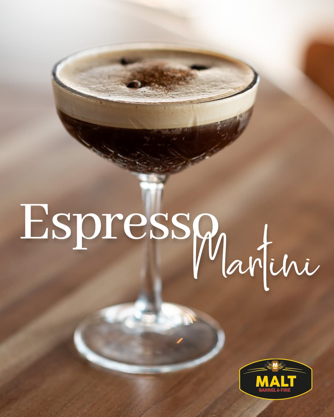 MALT espresso martini cocktail